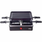 WEASY LUGA40 - Raclette and grill for 4 people - 600W - Non-stick coating - 19,7x19,7cm - Removable plate