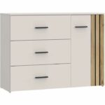 Chest of drawers - WAIKATO - 3 drawers - 1 door - White - 119.9 x 41.3 x 89.7 cm - Image 2