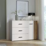Chest of drawers - WAIKATO - 3 drawers - 1 door - White - 119.9 x 41.3 x 89.7 cm