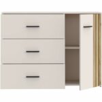 Chest of drawers - WAIKATO - 3 drawers - 1 door - White - 119.9 x 41.3 x 89.7 cm - Image 5