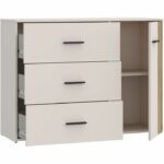 Chest of drawers - WAIKATO - 3 drawers - 1 door - White - 119.9 x 41.3 x 89.7 cm - Image 6