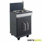 Sink module - COOK'IN GARDEN - Fidgi - Integrable with Fidgi 3&4 BBQs - Splashback - Stainless steel sink and tap