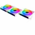 XIGMATEK - Starlink Ultra Arctic (White) - Pack 3 PC Fans - 3x120mm ARGB - 800-2000 RPM - <29.2 dBA - 68.5 CFM - Hub included - Image 2