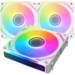 XIGMATEK - Starlink Ultra Arctic (White) - Pack 3 PC Fans - 3x120mm ARGB - 800-2000 RPM - <29.2 dBA - 68.5 CFM - Hub included