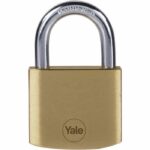 Set of 4 brass padlocks - YALE - Y110B/40/122/4 - 40 mm - Steel shackle - 3 keys - School locker, sports locker, wardrobe