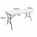 Folding table - 150 cm - 6 people - Powder coating in steel tubes - Image 3