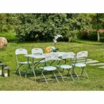 Folding table - 180 cm - 8 people - plastic - Image 2