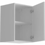 OSLO High furniture 1 door + tablet - matt white decor - L 40 x D 36 x H 58 cm - Image 2