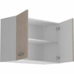 OSLO High cabinet 2 doors - Decor Chene Jackson - L 80 x D 36 x H 58 cm - Image 2