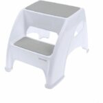 Step Stool – DREAMBABY – Toddler & Me 2 Up – Non-Slip and Textured – Up to 145kg for Toddlers and Adults – Grey