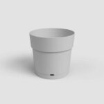 Flower pot and round capri round - plastic - water tank - diameter 30 cm - Light gray - Artevasi - Image 5