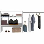 ARTIC EKIPA attic dressing kit - White melamine decor - 1 wardrobe - L197 x D50 x H94 cm - Image 3
