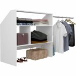 ARTIC EKIPA attic dressing kit - White melamine decor - 1 wardrobe - L197 x D50 x H94 cm - Image 5