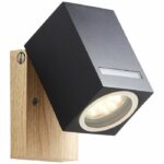 BRILLIANT - GALENI Outdoor wall light - black/natural color - metal/glass GU10 1x20W