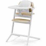 CYBEX – High chair – 3 in 1 pack – LEMO 2 – White/Wood – Adjustable in height and depth – Baby set included