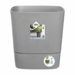 ELHO – Flowerpot – Greensense Aqua Care Square 38 – Light Cement – Indoor/outdoor – Ø 38 x H 38.9 cm