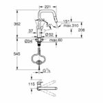 Kitchen faucet - Single-lever sink mixer - Matte black - High U-shaped spout - Pull-out spray - GROHE Start - 306312430 - Image 5