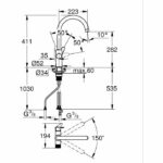 Kitchen filter faucet - Chrome - Water filtration - High C-shaped spout - 150° rotation - GROHE Blue Pure StartCurve - 30592000 - Image 4