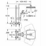 Shower column with thermostatic mixer - Water saving - GROHE Vitalio Comfort 250 - Chrome - 26696001 - Image 4