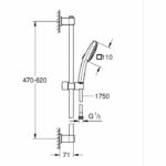 Shower set with 3 jets shower head, bar and flexible hose - GROHE Vitalio Comfort 110 26096001 - Easy selection - Water saving - Image 4