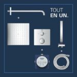 Built-in shower set - 1 jet - Thermostatic mixer - GROHE - 34881000 - Grey - Image 4