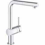 Grohe Minta Sink Mixer 32168000 - Extractable shower - BEC L - 360 ° swivel tube beak - Anti -return valve - Chrome