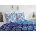 Duvet set 240x260 cm HOME LINGE PASSION FIBULA: Duvet cover + 2 pillowcases - 100% Cotton 57 thread count - Blue - Image 2
