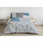 Duvet cover set 220x240 cm HOME LINGE PASSION POMPADOUR: Duvet cover + 2 pillowcases - 100% Cotton 57 Threads - White/blue