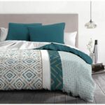 Ethno microfiber duvet set - 1 duvet cover 240x260 cm + 2 pillowcases 63x63 cm - Duck blue - Home Linen Passion