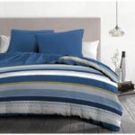 HOME PASSION STANIS microfiber duvet set - 1 duvet cover 240 x 260 cm + 2 pillowcases 63 x 63 cm - Blue - Image 2