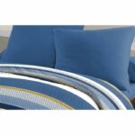 HOME PASSION STANIS microfiber duvet set - 1 duvet cover 240 x 260 cm + 2 pillowcases 63 x 63 cm - Blue - Image 4