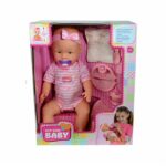 NEW BORN BABY Pink Baby Doll 43cm Drinks Pee - Image 2