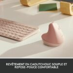 Logitech Lift Ergonomic Vertical Wireless Mouse, Bluetooth or Logi Bolt USB Receiver, Silent - Pink - Image 2