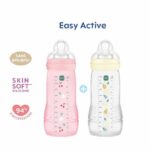 Set of 2 Bottles - MAM BABY - Easy Active - +6 months - 330 ml - X flow teat - Berry + Pearl - Image 2
