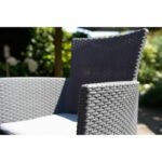 IOWA Woven rattan-look garden armchair Gray - Image 3