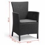 IOWA Woven rattan-look garden armchair Gray - Image 4