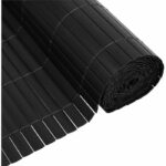 Double-sided PVC reed screen - NATURE - 1 x 3 m - 1600 g/m² - Blackout 4/5 - Anti-UV - Anthracite