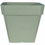 RIVIERA SOLEILLA square flower box – Plastic – 50×50 cm – Clay green