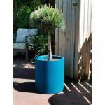 RIVIERA GRANIT round flower box – Plastic – Diameter 50 cm – Blue