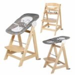 ROBA Born Up 2 in 1 High Chair + Reclining Bouncer – Sternenzauber – From Birth – Natural Wood