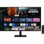 PC Monitor - SAMSUNG - SMART MONITOR M7 DM700 - 32 UHD 4K - VA Panel - 60Hz - HDR10 - USB-C 65W - HDMI - Speakers - Black