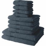 Set of 4 TODAY bath towels 30x50 + 4 bath towels 50x90 + 2 bath sheets 70x130 cm 100% Cotton - Denim