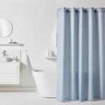 Waffle Shower Curtain – Blue – Polyester – 180 x 200 cm – 12 Hooks – UTILITY – TODAY