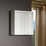AMANDA bathroom cabinet - 2 doors - Glossy white - L73 x D23 x H77 cm - - Image 2
