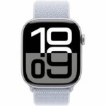 Apple Watch Series 10 GPS + Cellular - 46mm - Silver Aluminum Case - Blue Cloud Sport Loop Strap - Image 2