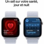 Apple Watch Series 10 GPS + Cellular - 46mm - Silver Aluminum Case - Blue Cloud Sport Loop Strap - Image 5