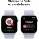 Apple Watch Series 10 GPS + Cellular - 46mm - Silver Aluminum Case - Blue Cloud Sport Loop Strap - Image 6