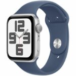 Apple Watch SE GPS - 44mm - Silver Aluminum Case - Denim Sport Band - S/M