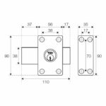 YALE - YV25DE-40 Double cylinder lock 5 pins diameter 23 mm - length 40 mm - 4 keys - beige - Image 3