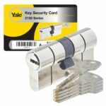 YALE 2100 Series high security cylinder 35x35 mm nickel-plated, anti-picking, anti-drilling and anti-bumping, 5 keys - Image 2